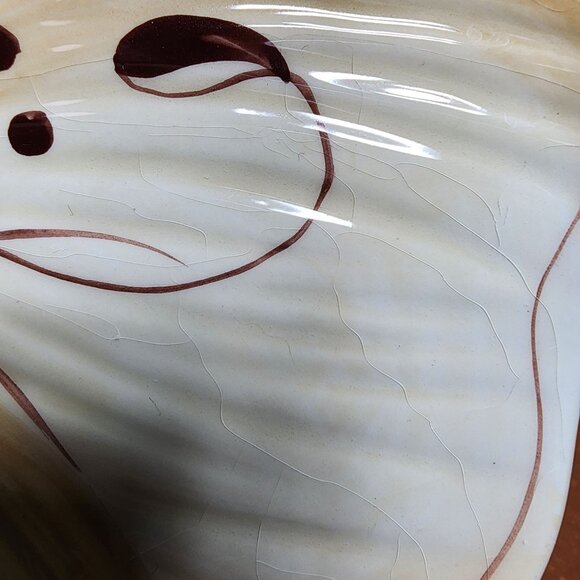 Laurie Gates Hand Painted Flower Salad Plate Floral Dinnerware Serving Neutrals - Picture 2 of 6